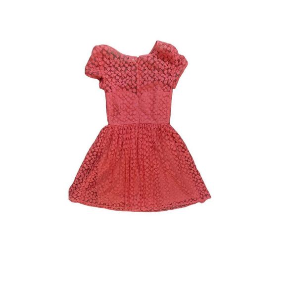 Artelier Nicole Miller Mini Dress Women's Sz 2 Pink Cotton Blend Floral Stitched - Picture 3 of 6